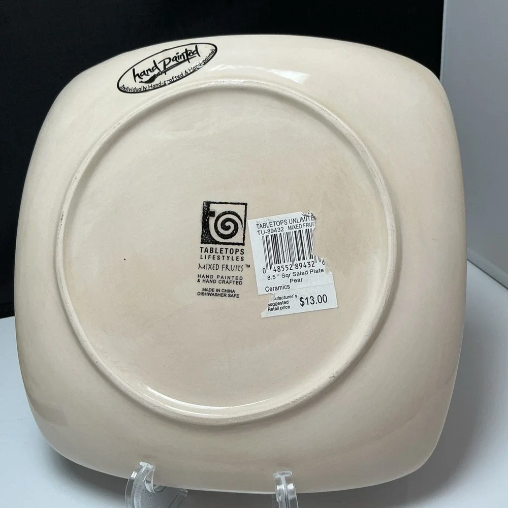 Set of Tabletops Unlimited Mixed Fruits Square Salad Plates 8 1/2